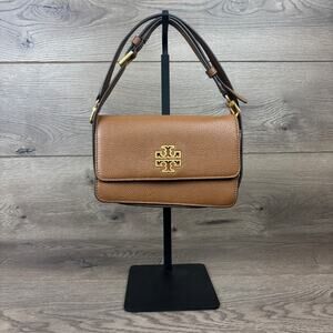 Tory Burch Britten Mini Satchel Tiramisu 140972 Leather Handbag